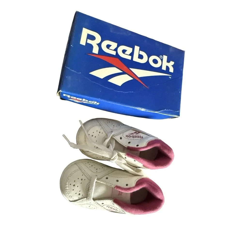 Vintage Infant toddler Reebok‎ sneakers white/pink new in box